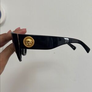 Versace Black Sunglasses with Gold Medusa Detail